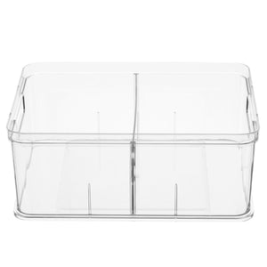Home Basics Small Pull-Out Plastic Storage Bin with Soft Grip Handle, Clear  