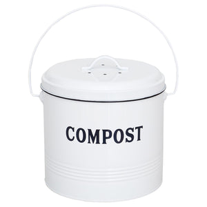 Home Basics Countryside 1.3 Gal Tin Compost Bin with Filter, White $8 EACH, CASE PACK OF 6