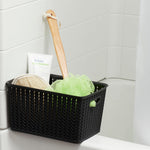 Load image into Gallery viewer, Home Basics 5 Liter Plastic Basket With Handles, Black $4 EACH, CASE PACK OF 6
