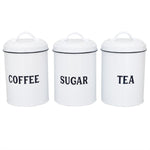 Load image into Gallery viewer, Home Basics Countryside Tin Canister, White - Assorted Colors
