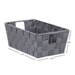 Load image into Gallery viewer, Home Basics Small Double Woven Polyester Strap Open Bin with Sturdy Steel Frame and Cut-out Handles, Grey $3.00 EACH, CASE PACK OF 6

