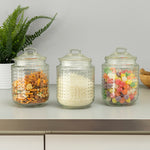 Load image into Gallery viewer, Home Basics Dott 40.5 oz. Glass Canister, (Set of 3), Clear $10.00 EACH, CASE PACK OF 8
