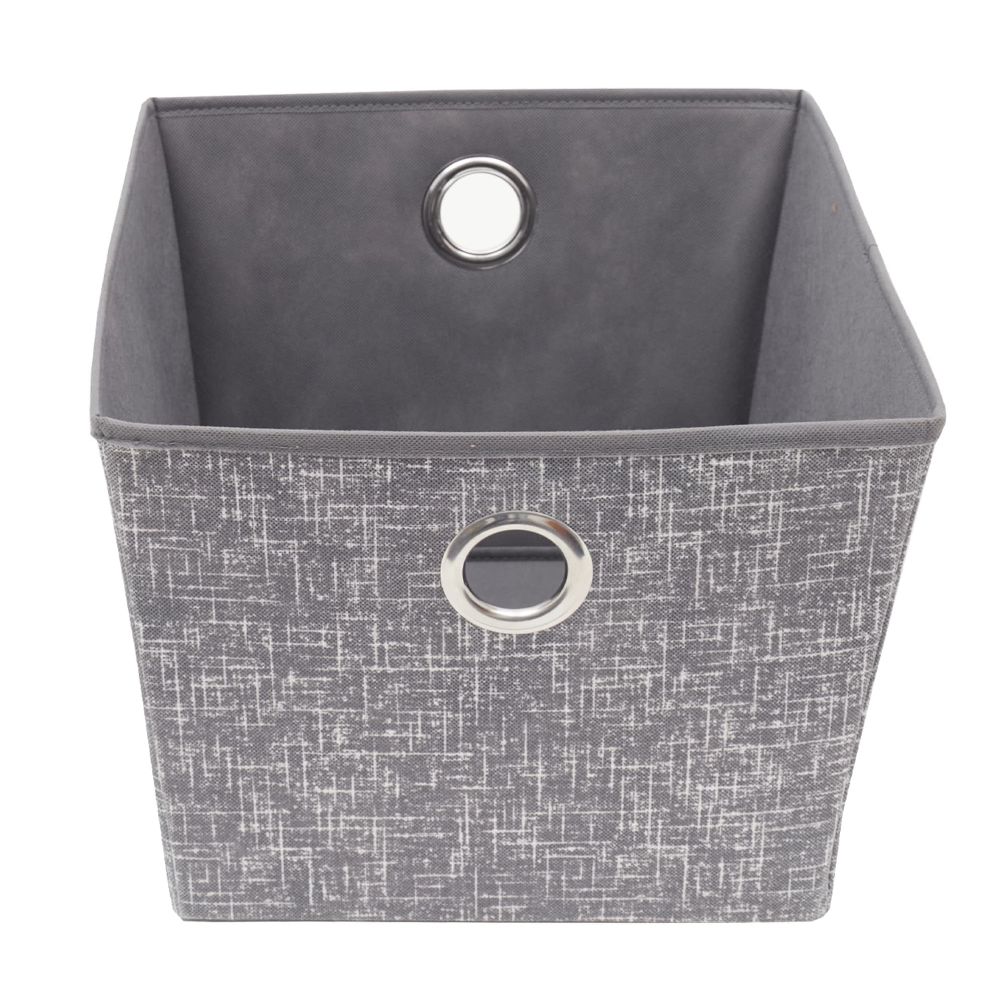 Home Basics Graph Line Large Open Cube Storage Bin, Grey $6.00 EACH, CASE PACK OF 12