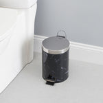 Load image into Gallery viewer, Home Basics Faux Marble 3 Liter Step Waste Bin with Built-in Metal Handle, Black $8.00 EACH, CASE PACK OF 6
