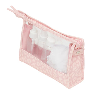 Home Basics Leopard 5 Piece Travel Bath Set, Pink $6.00 EACH, CASE PACK OF 12