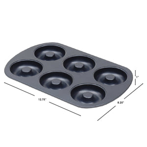 Michael Graves Design Non-stick 6 Cup Carbon Steel Donut Pan, Indigo $8.00 EACH, CASE PACK OF 12