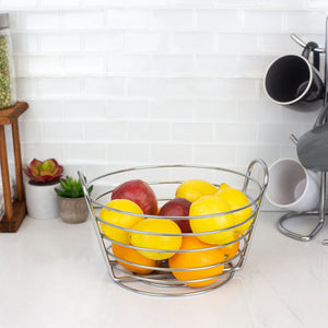Home Basics Simplicity Collection Fruit Basket, Satin Chrome $10.00 EACH, CASE PACK OF 12
