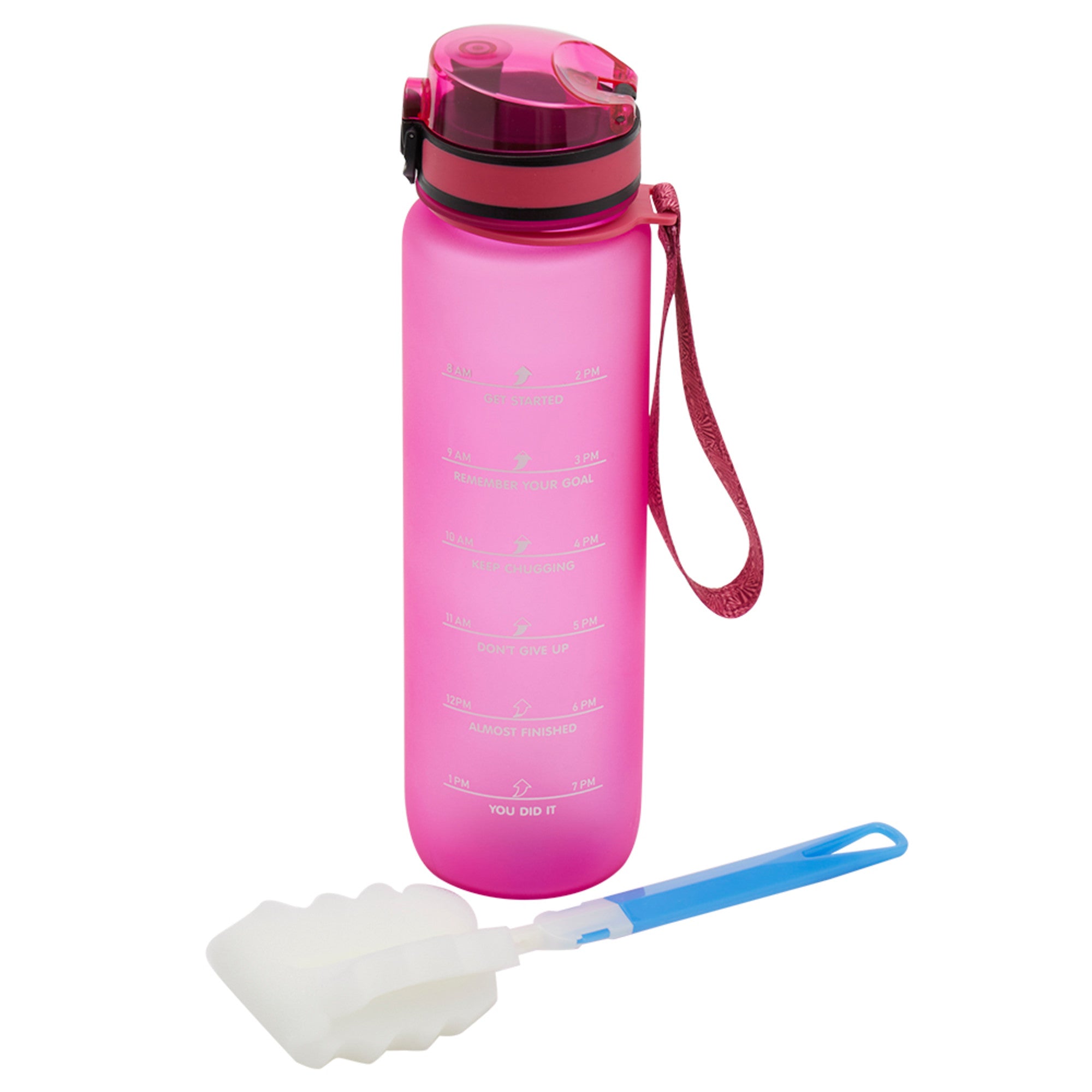 Home Basics 1 Lt  Plastic Travel Bottle with Brush - Assorted Colors
