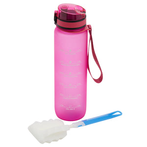 Home Basics 1 Lt  Plastic Travel Bottle with Brush - Assorted Colors