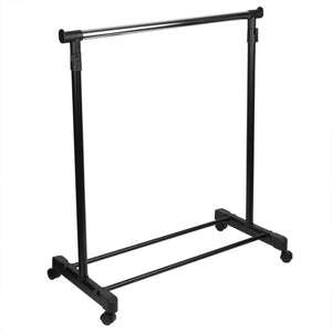 Home Basics Single Rail Adjustable Rolling Garment and Wardrobe Organizing Rack, Black $15.00 EACH, CASE PACK OF 6