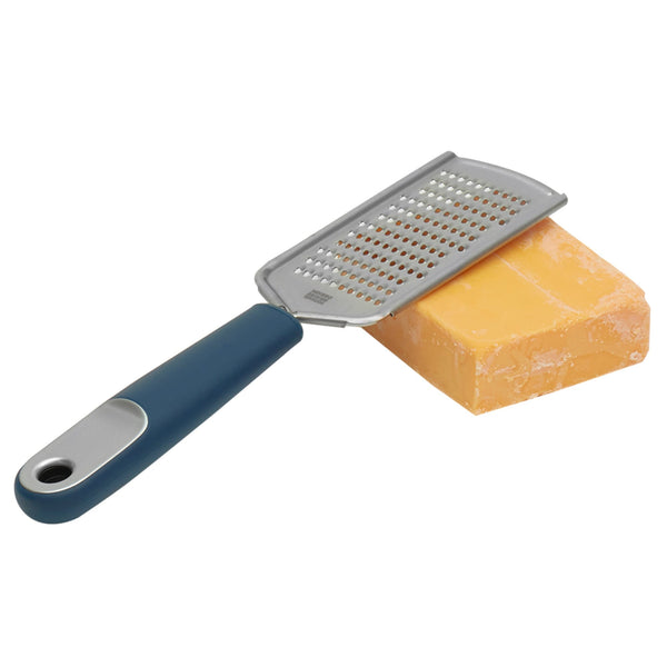 Michael Graves Design Comfortable Grip Handheld Flat Stainless Steel Cheese  Grater, Indigo, FOOD PREP