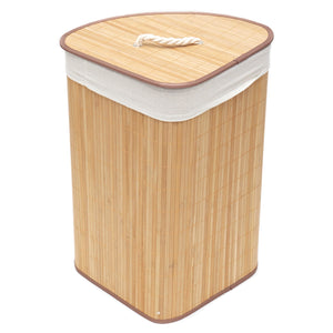 Home Basics Folding Corner Bamboo Hamper with Liner, Natural $15 EACH, CASE PACK OF 6