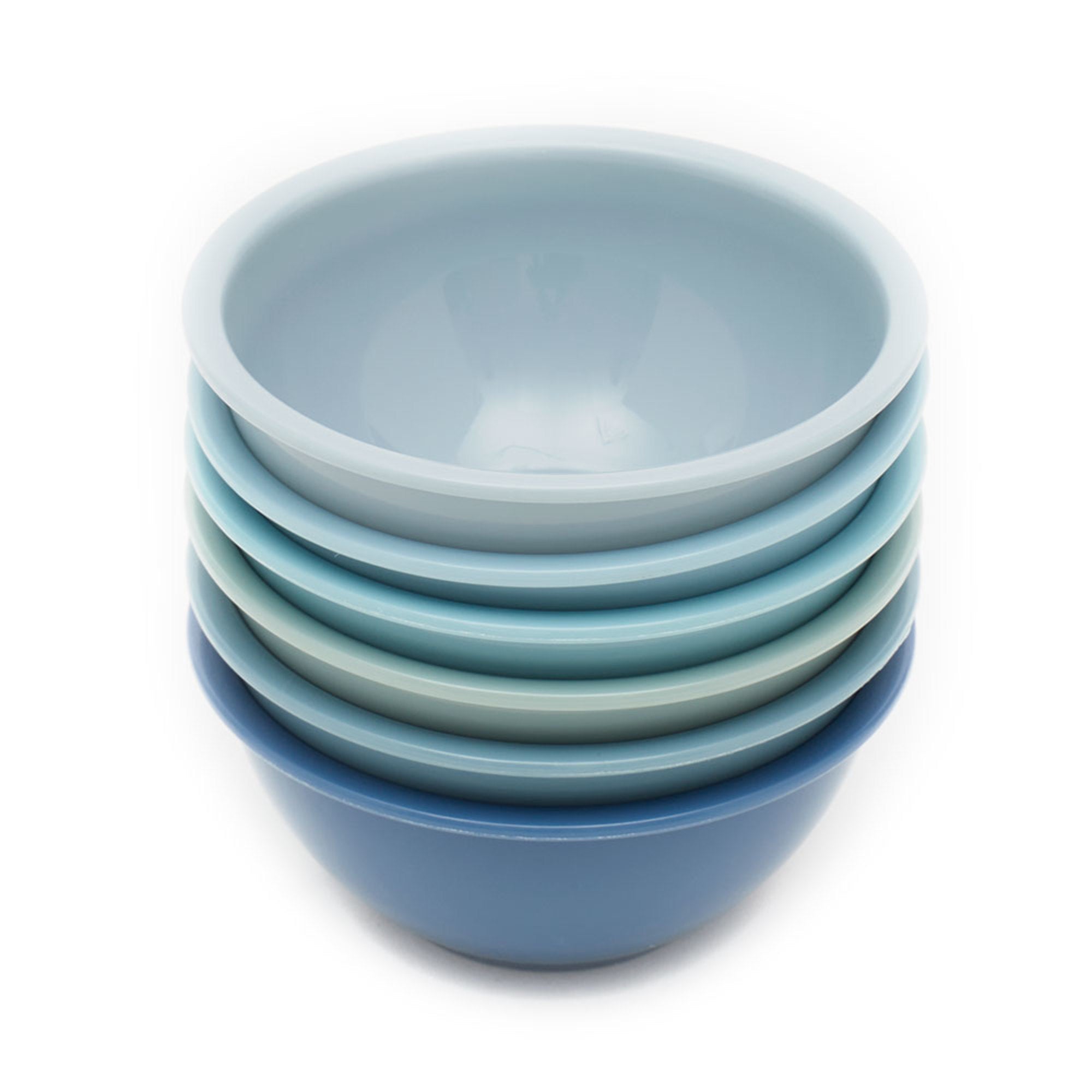 Home Basics Set of 6, Plastic 8 oz. Stacking Pinch Bowl Set, Blue - Multicolored