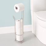 Load image into Gallery viewer, Home Basics Heavy Duty Free-Standing Dispensing Toilet Paper Holder, Chrome $15.00 EACH, CASE PACK OF 6
