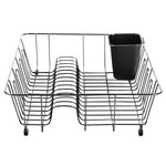 Load image into Gallery viewer, Home Basics Large Vinyl Coated Wire Dish Rack with Utensil Holder, Black $6.00 EACH, CASE PACK OF 12
