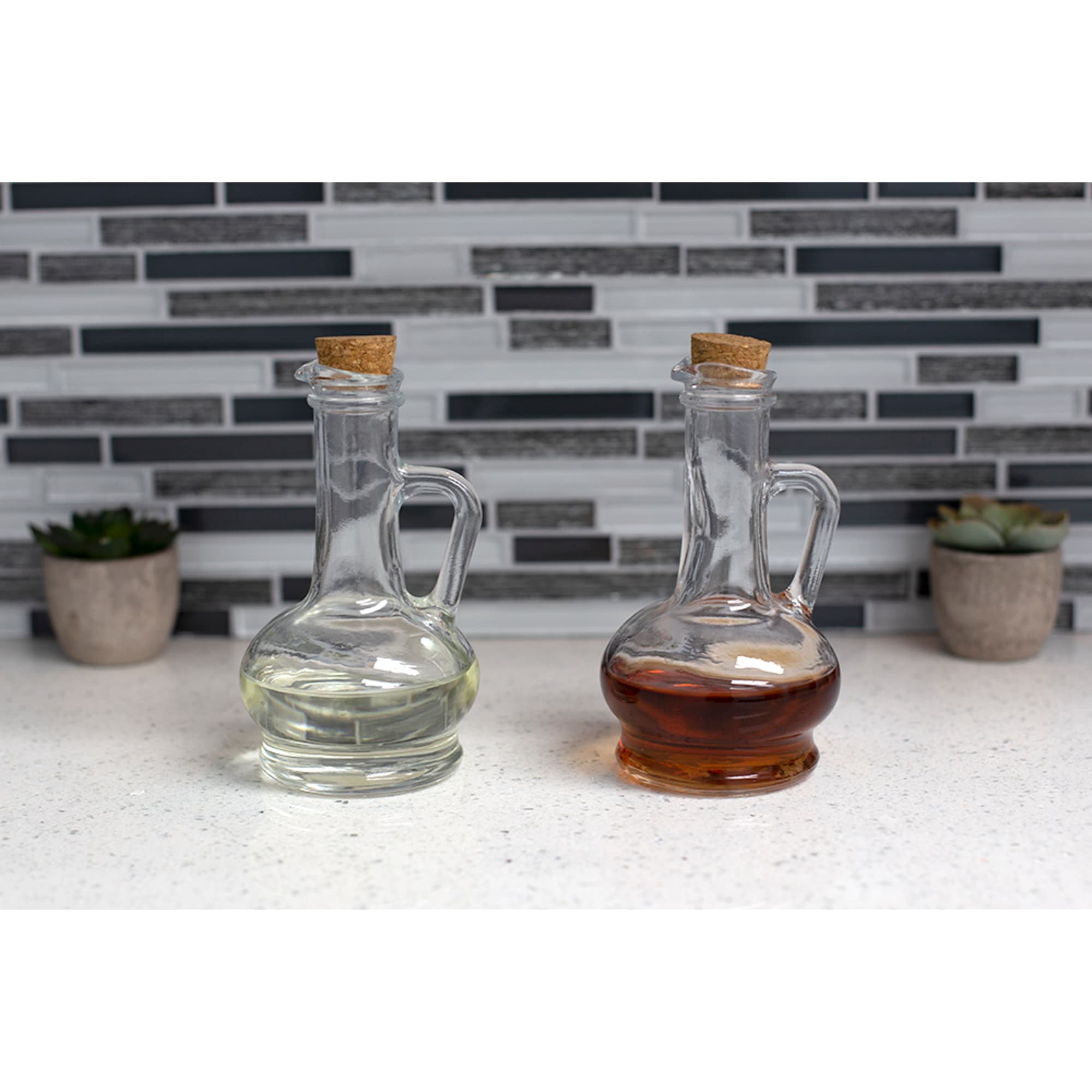 Home Basics Orchard Glass Oil and Vinegar Bottle with Cork Tops, Clear $3 EACH, CASE PACK OF 12