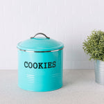 Load image into Gallery viewer, Home Basics Tin Cookie Jar, Turquoise $8.00 EACH, CASE PACK OF 4

