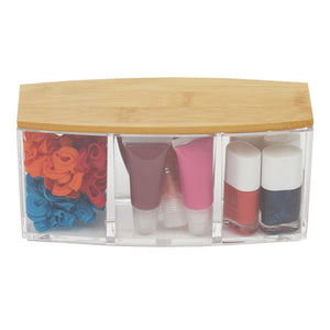Home Basics Serene Small 3 Compartment Cosmetic Organizer with Bamboo Lid
 $6.00 EACH, CASE PACK OF 12