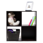 Load image into Gallery viewer, Home Basics Open and Enclosed 4 Cube MDF Storage Organizer, Espresso $30 EACH, CASE PACK OF 1
