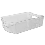 Load image into Gallery viewer, Home Basics Stackable Large Plastic Fridge Pantry and Closet Organization Bin with Handles $4.00 EACH, CASE PACK OF 12

