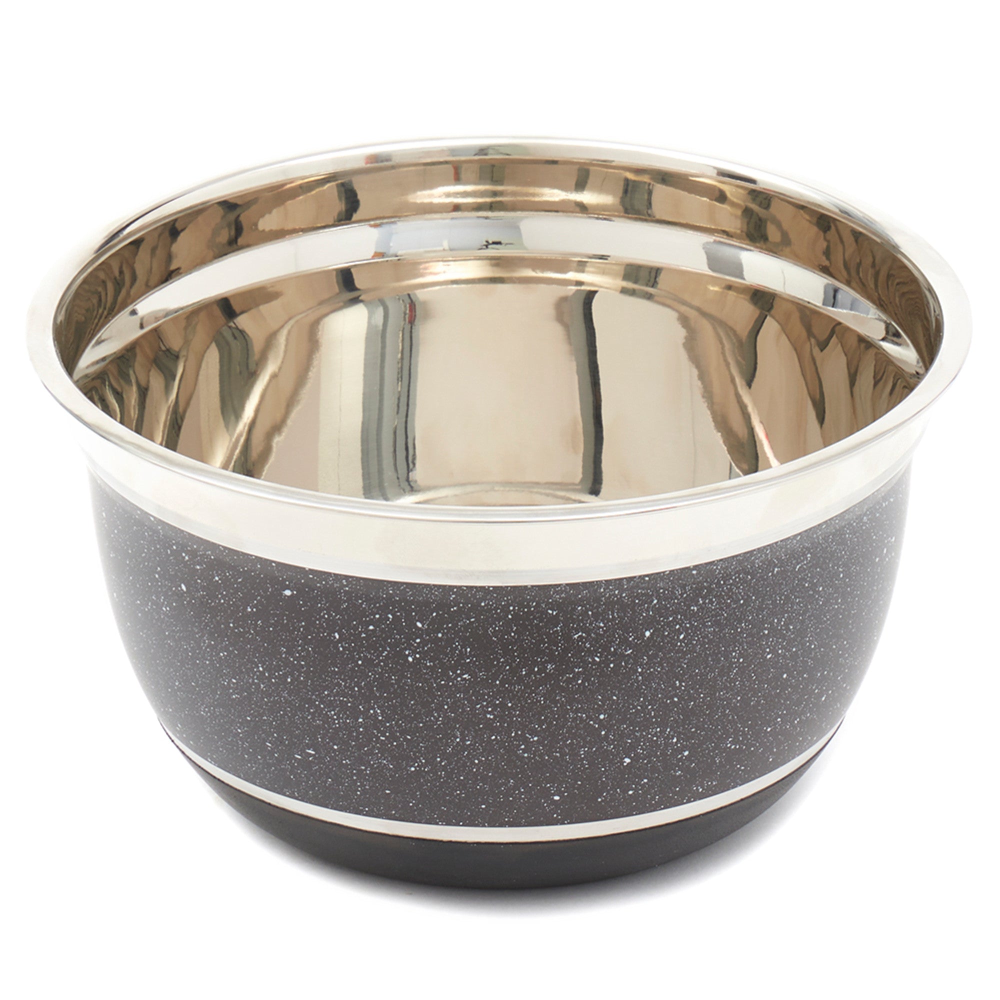 Home Basics Speckled 3 Qt Stainless Steel Mixing Bowl with Non-Skid Bottom - Assorted Colors