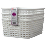 Load image into Gallery viewer, Home Basics Crossweave 10&quot; x 7.5&quot; x 4&quot; Multi-Purpose Stackable Plastic Storage Basket, (Pack of 3) - Assorted Colors
