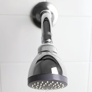 Home Basics Round Single Function Fixed Showerhead, Chrome $3.00 EACH, CASE PACK OF 12