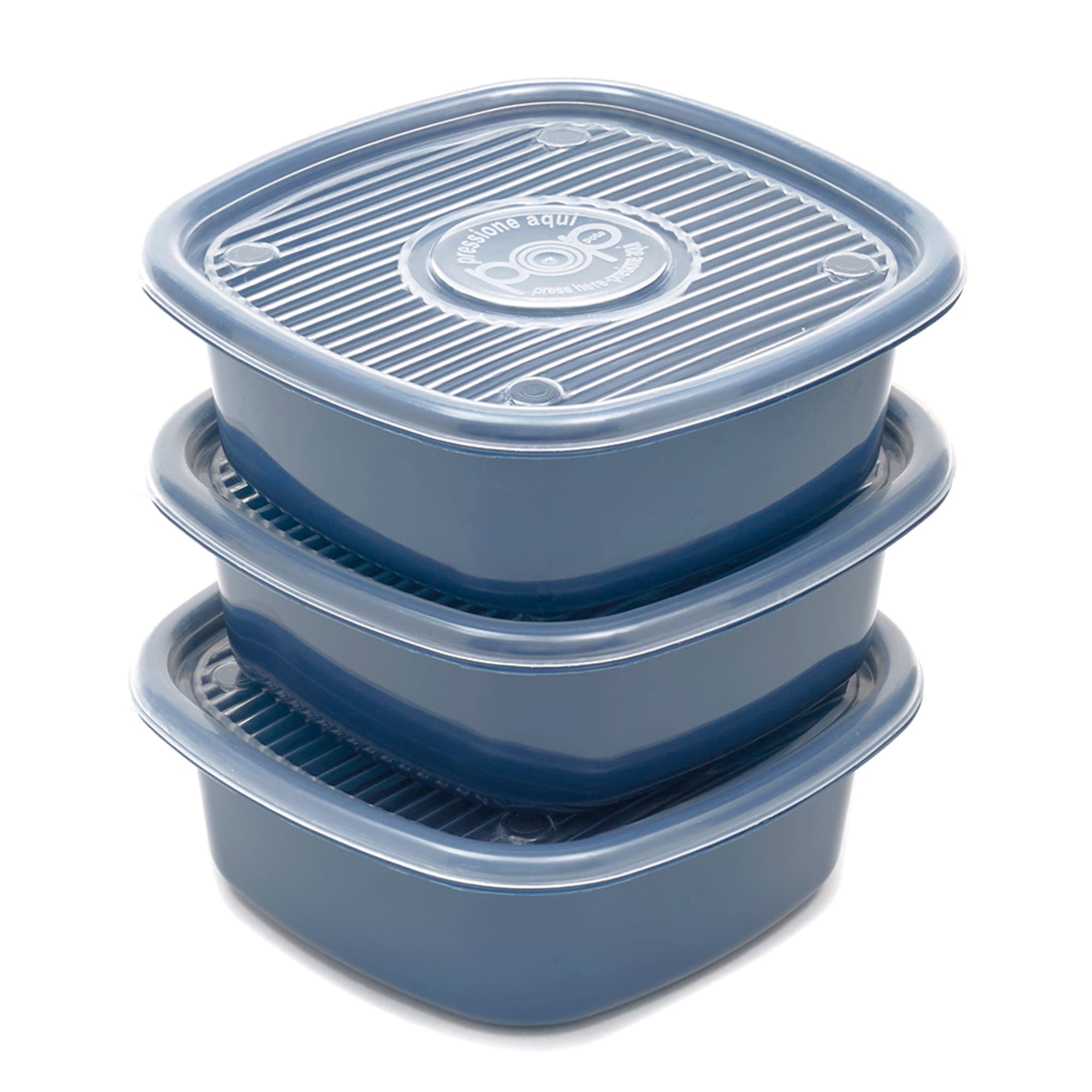 Home Basics 6 Piece Square Plastic Meal Prep Set, (33.8 oz), Blue $5 EACH, CASE PACK OF 7
