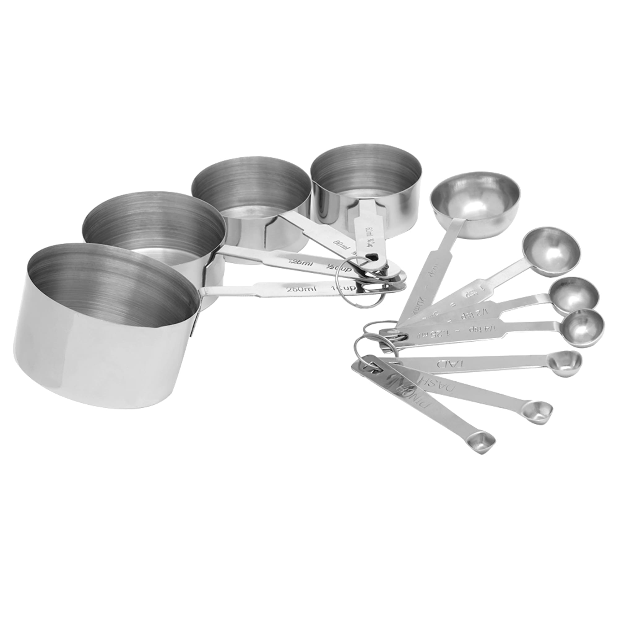 Home Basics 11 Piece Stainless Steel Measuring Cups and Spoons Set $8.00 EACH, CASE PACK OF 24