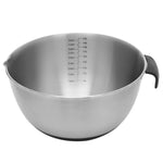 Load image into Gallery viewer, Home Basics 5 Qt. Stainless Steel Mixing Bowl with Measurements, Non-Skid Bottom, Handle and Pour Spout $6.00 EACH, CASE PACK OF 12
