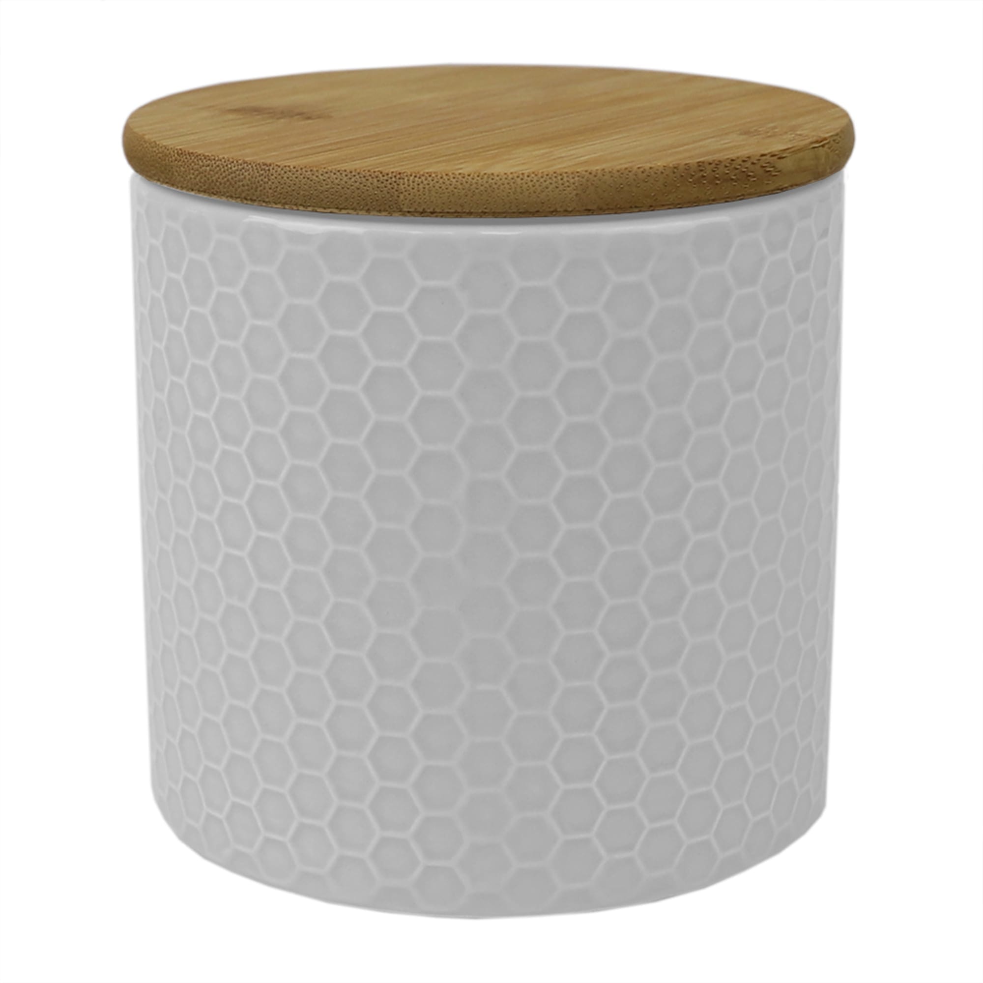 Home Basics Honeycomb Small Ceramic Canister, White $5 EACH, CASE PACK OF 12