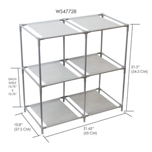Home Basics Multi-Purpose Free-Standing 4 Cubed Organizing Storage Shelf, Grey $6.00 EACH, CASE PACK OF 12