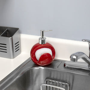 Home Basics Round 8 oz. Ceramic Soap Dispenser with Sponge - Assorted Colors