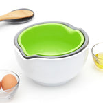 Load image into Gallery viewer, Home Basics 3 Piece Nesting Mixing Bowls with Pour Spouts $4.00 EACH, CASE PACK OF 12
