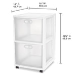 Load image into Gallery viewer, Sterilite Ultra 2 Drawer Cart, White $42.00 EACH, CASE PACK OF 2

