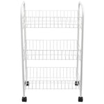 Load image into Gallery viewer, Home Basics Multi-Purpose Rolling Metal Kitchen Trolley, White $10.00 EACH, CASE PACK OF 6
