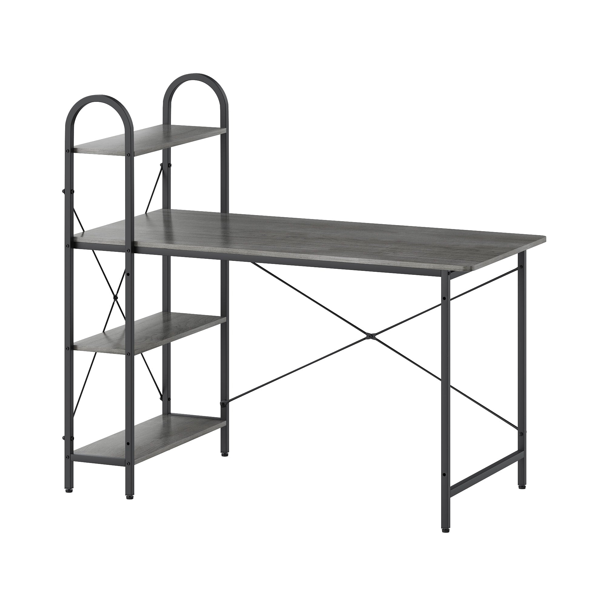 Home Basics Computer Desk With Shelves, Grey Oak/Black $100.00 EACH, CASE PACK OF 1