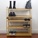 Load image into Gallery viewer, Home Basics 2 Tier Slatted Shelf Bamboo Shoe Rack, Natural $30.00 EACH, CASE PACK OF 1
