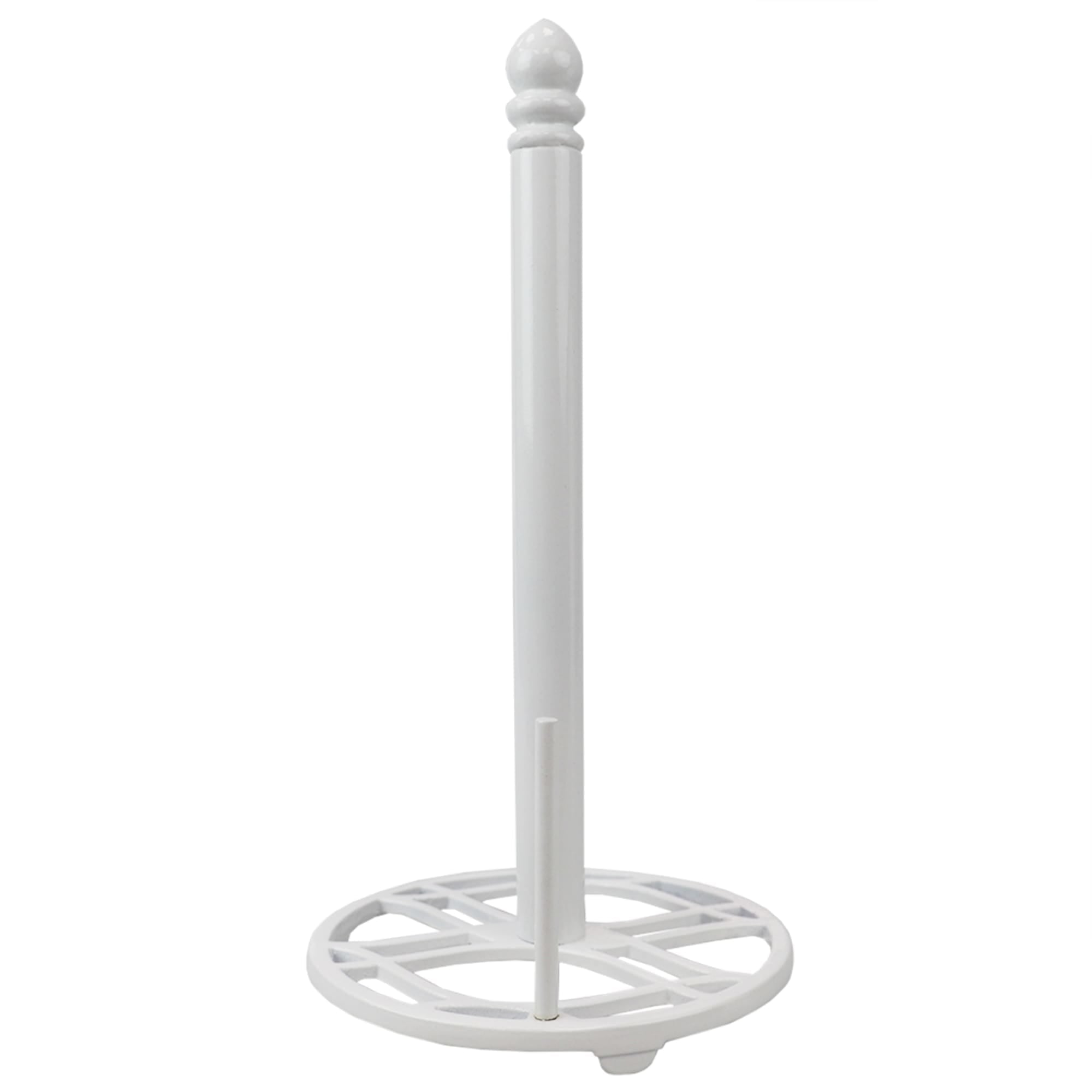 Home Basics Iris Freestanding Cast Iron Paper Towel Holder with Tear Bar, White $8.00 EACH, CASE PACK OF 3