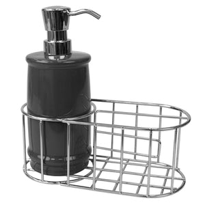 Home Basics 8 Oz Ceramic Soap Dispenser with Metal Caddy $8.00 EACH, CASE PACK OF 12