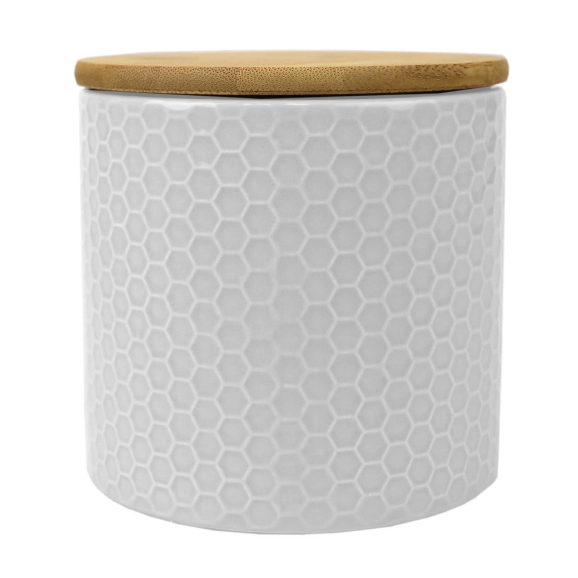 Home Basics Honeycomb 3 Piece Ceramic Canister Set, White $20.00 EACH, CASE PACK OF 3