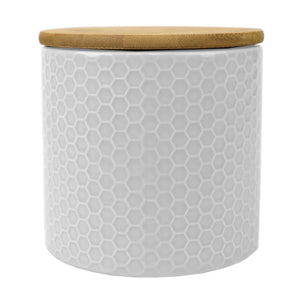 Home Basics Honeycomb 3 Piece Ceramic Canister Set, White $20.00 EACH, CASE PACK OF 3