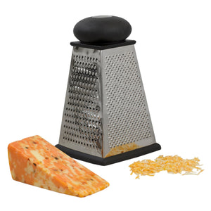 Home Basics 4 Sided Stainless Steel Cheese Grater with Storage