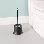 Load image into Gallery viewer, Home Basics Plastic Toilet Brush with Compact Holder, Black $4 EACH, CASE PACK OF 12
