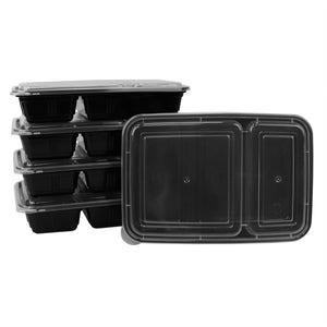 Home Basic 10 Piece 2 Compartment BPA-Free Plastic Meal Prep Containers, Black $4.00 EACH, CASE PACK OF 12