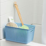 Load image into Gallery viewer, Home Basics 5 Liter Plastic Basket with Handles, Blue $4 EACH, CASE PACK OF 6
