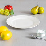 Load image into Gallery viewer, Home Basics Embossed Thread 10.5&quot; Ceramic Dinner Plate, White $3.00 EACH, CASE PACK OF 24
