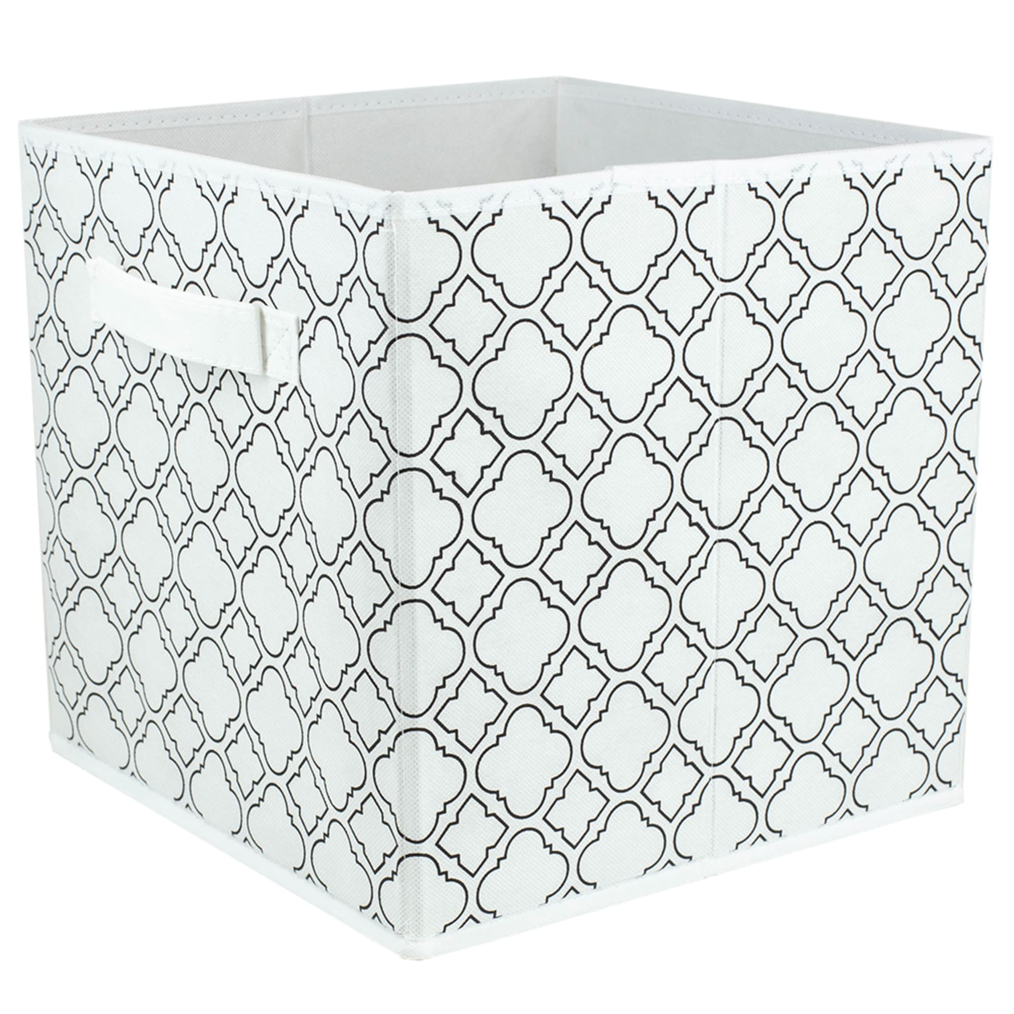 Home Basics Quatrefoil Collapsible Non-Woven Storage Cube, White $3.00 EACH, CASE PACK OF 12