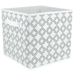 Load image into Gallery viewer, Home Basics Quatrefoil Collapsible Non-Woven Storage Cube, White $3.00 EACH, CASE PACK OF 12
