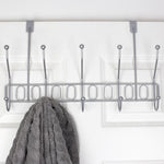 Load image into Gallery viewer, Home Basics Unity  5 Hook Over the Door Hanging Rack, Silver $8.00 EACH, CASE PACK OF 12
